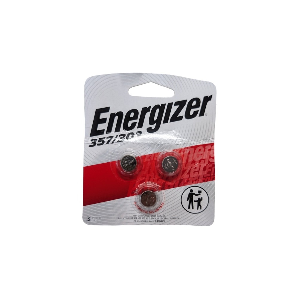 Energizer 357 / 303 -  1.55 V - 3 Pack Battery -‎ Exp 2030
